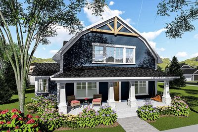 3-Bed House Plan with Gambrel Roof - 890051AH | Architectural ... 3-Bed House Plan with Gambrel Roof - 890051AH | Architectural ...