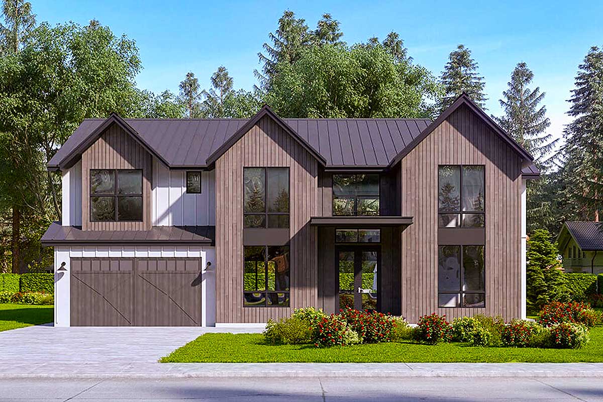 Exclusive Modern 5-Bed House Plan with 2-Story Foyer and ...