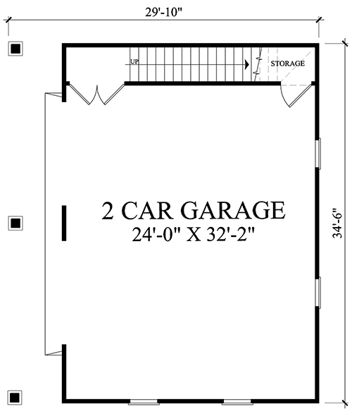 2 Car Garage with Game Room 32625WP PDF Architectural Designs