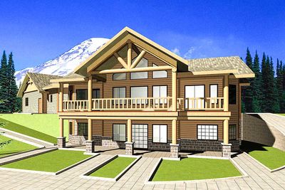 Mountain Home Plan with Finished Lower Level - 35418GH | Architectural