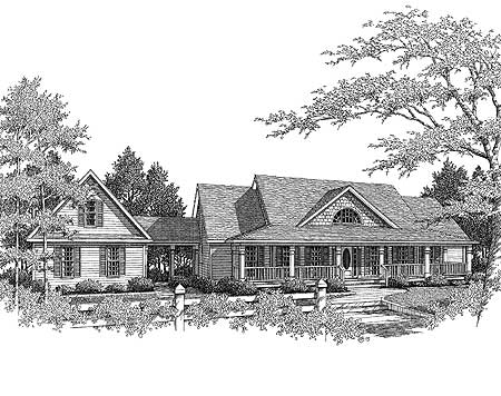 Country Farmhouse with Breezeway - 3611DK | Architectural Designs ... Country Farmhouse with Breezeway - 3611DK | Architectural Designs ...