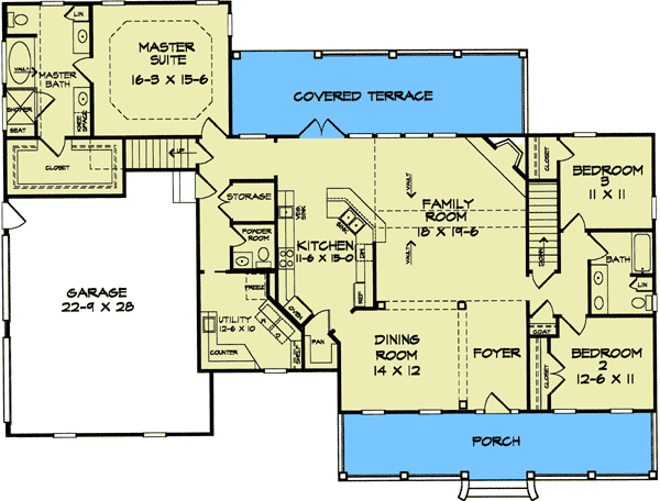 Split Bedroom With Bonus Room - 3674DK Split Bedroom With Bonus Room - 3674DK