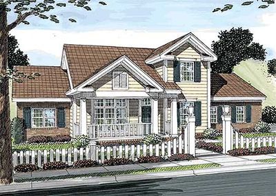 Traditional Home with Country Front Porch - 42256WM | Architectural