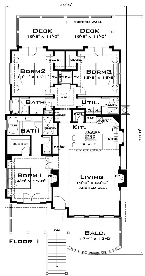 Beach Bum 44034TD Architectural Designs House Plans