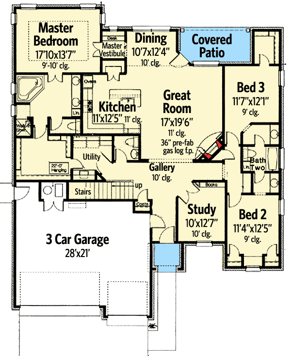 Dynamic Open Floor Plan - 48440FM | 1st Floor Master Suite ...