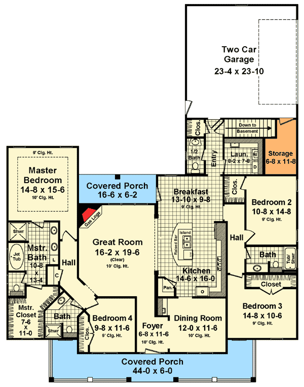 4 Bedroom Country Comfort 51147MM 1st Floor Master