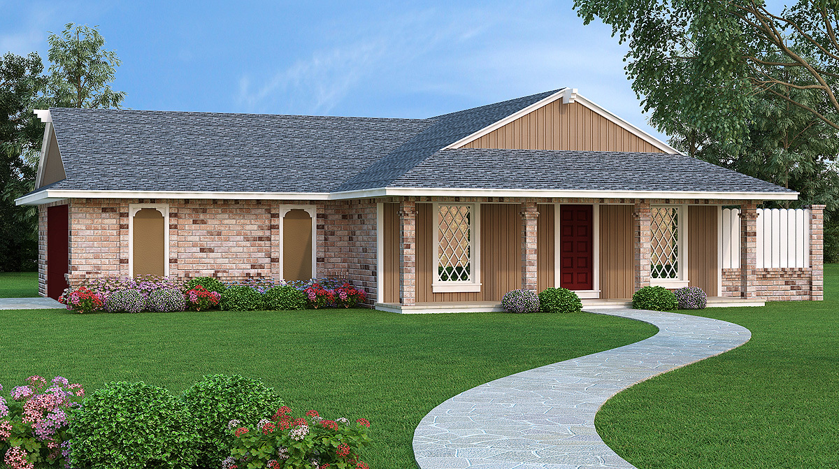 2 Bed House Plan With Side Patio 55157BR Architectural Designs