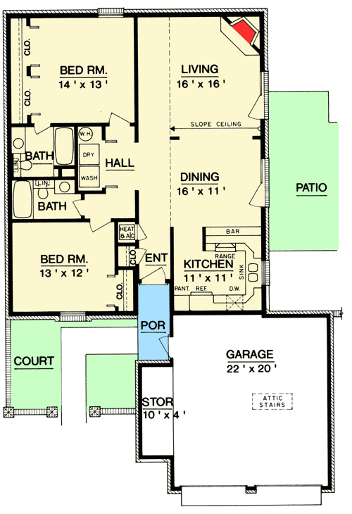 2 Bed Home Great for Zero Lot Line Plots - 55167BR | Architectural ... 2 Bed Home Great for Zero Lot Line Plots - 55167BR | Architectural ...