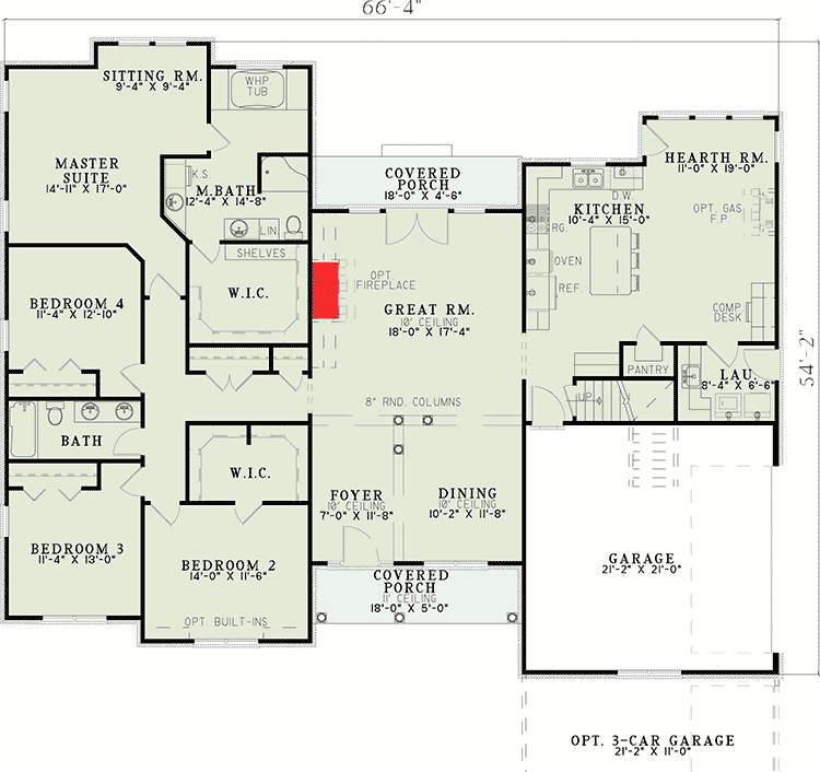 Wide Open Floor Plan - 59534ND | Architectural Designs - House Plans