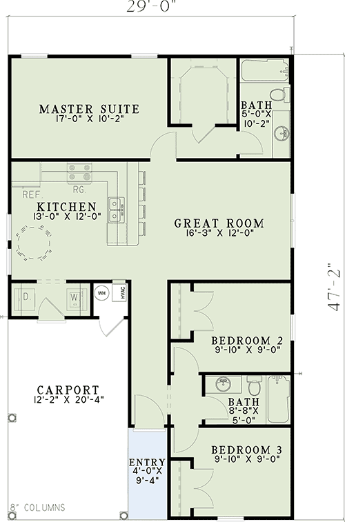 Carport Starter Home Plan 59779ND Architectural Designs House Plans Carport Starter Home Plan 59779ND Architectural Designs House Plans
