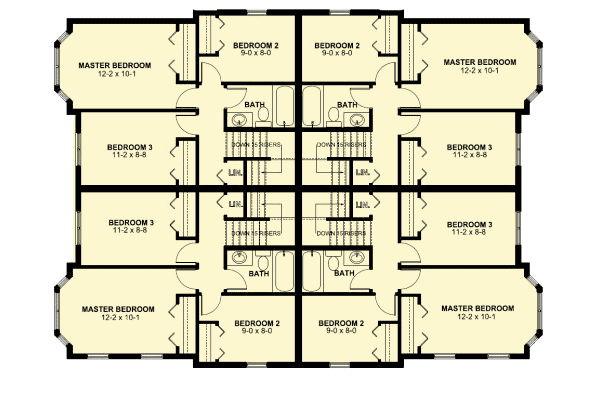 Compact Four Family House Plan 67713MG floor plan 2nd Floor Architectural Designs family of four house plans. Compact Four Family House Plan 67713MG floor plan 2nd Floor Architectural Designs