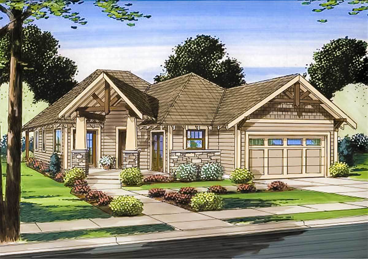 Angled Entry Porch 6773MG Architectural Designs House Plans