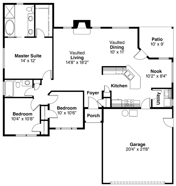 Keystone Arches with Art DecoStyle 72085DA 1st Floor Master Suite