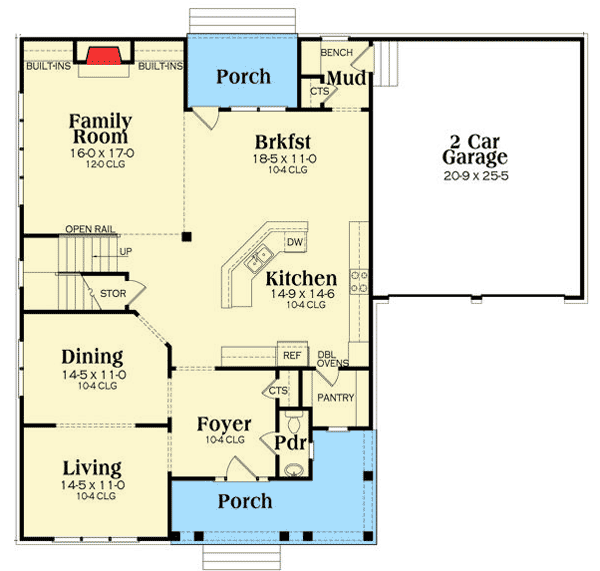 Two Living Areas to Choose From 75505GB Architectural Designs