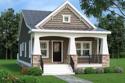 2 Bed Bungalow House Plan with Vaulted Family Room - 75565GB ... 2 Bed Bungalow House Plan with Vaulted Family Room - 75565GB ...