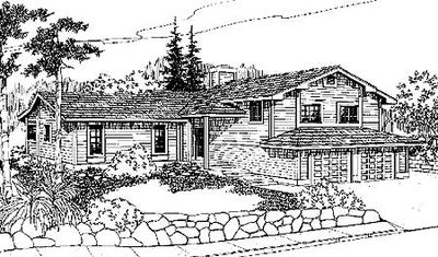 Contemporary Sloping Lot House Plan - 77133LD  1st Floor 