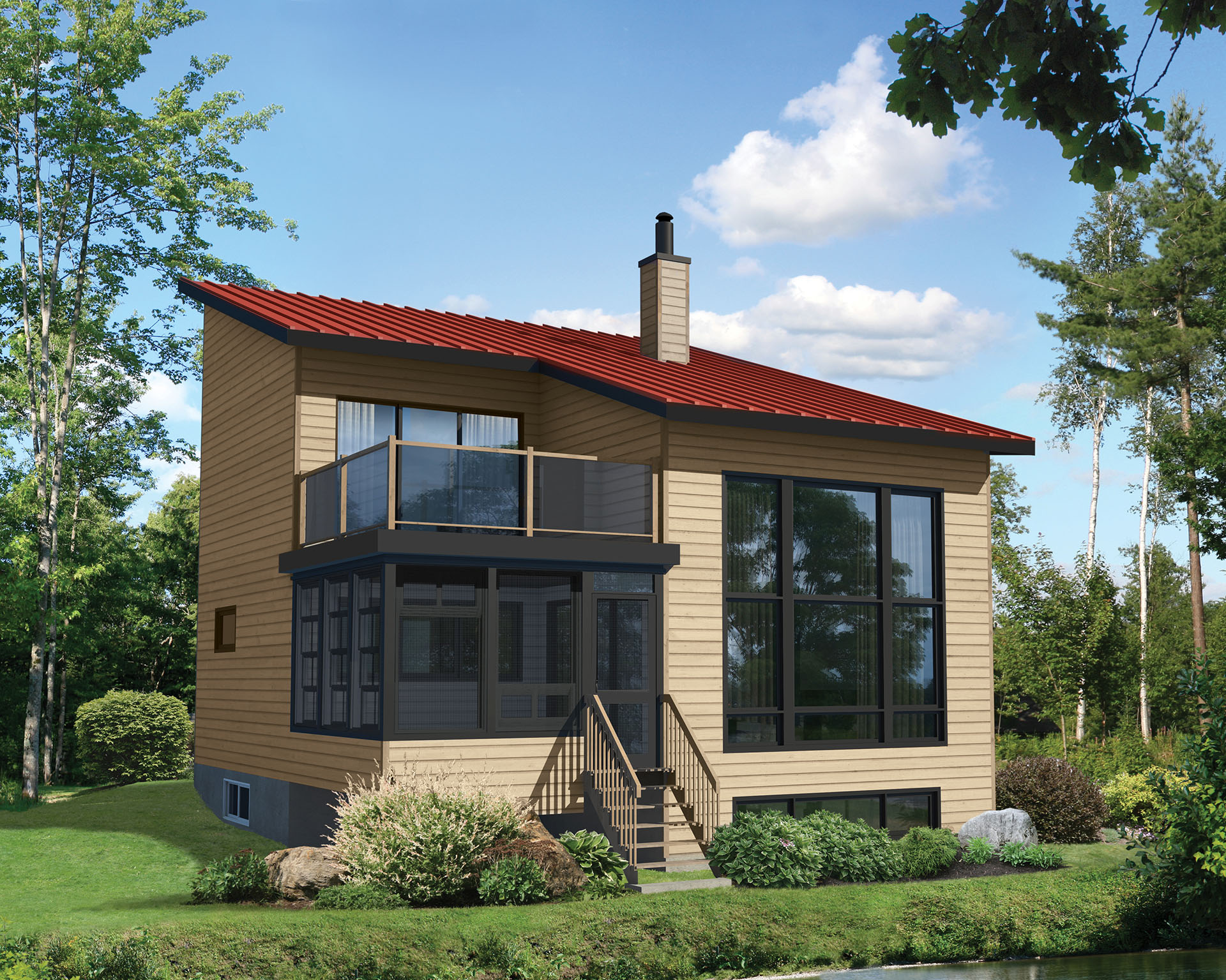 Contemporary Plan with Second Floor Deck 80773PM Architectural