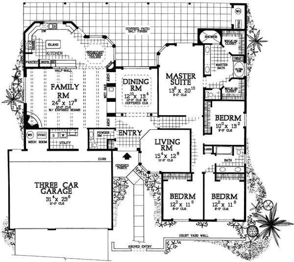 pueblo style ranch home plan 81387w 1st floor master pueblo style ranch home plan 81387w 1st floor master