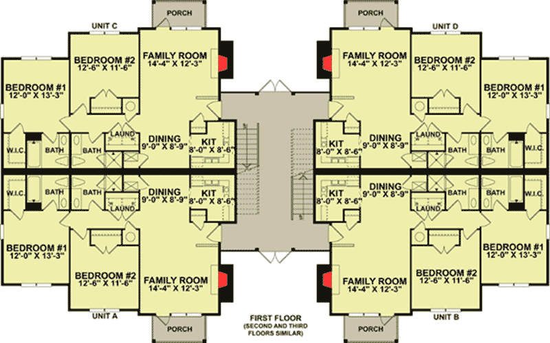 12 Unit Apartment Building Plan - 83120DC | Architectural Designs ... 12 Unit Apartment Building Plan - 83120DC | Architectural Designs ...