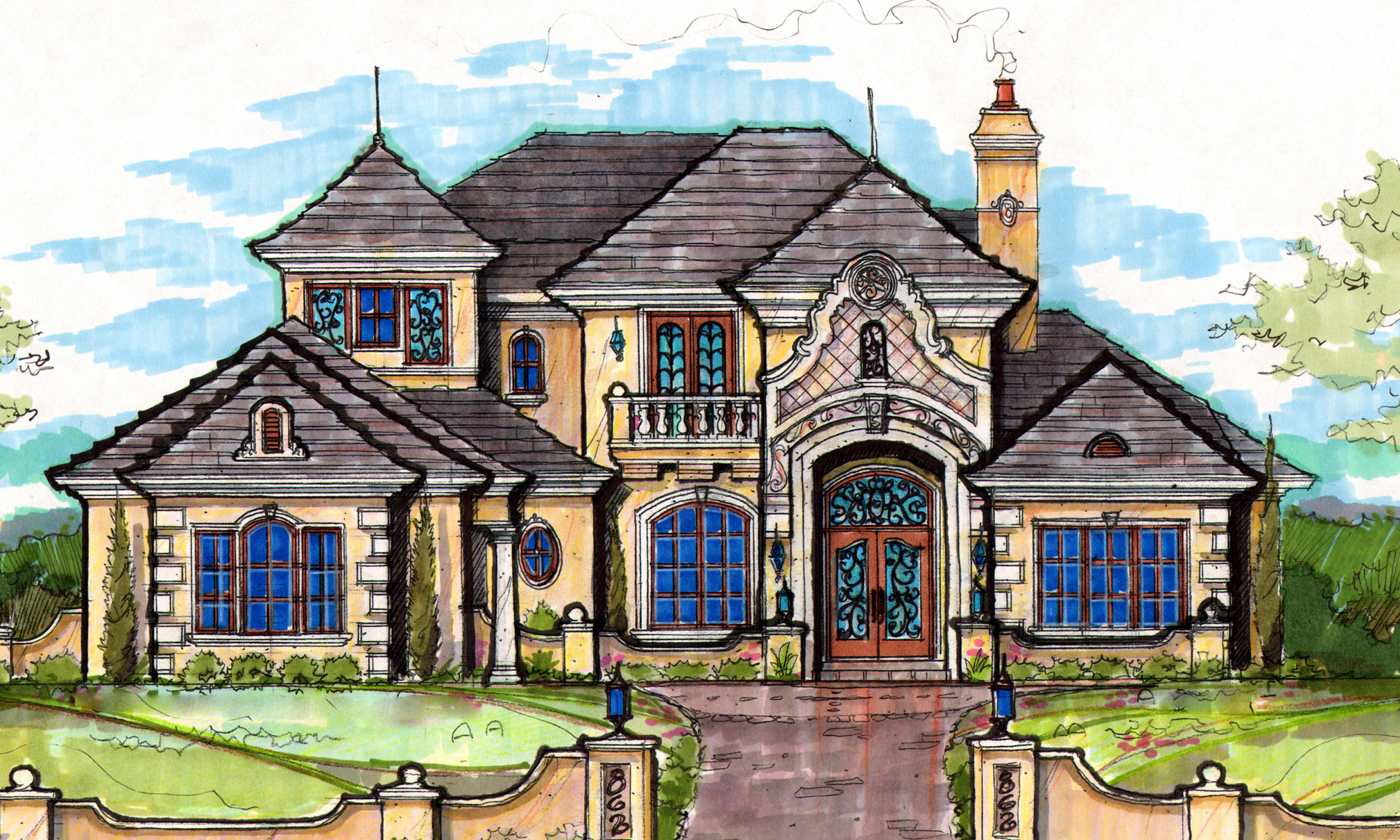 Exciting European Flair 83336CL Architectural Designs House Plans