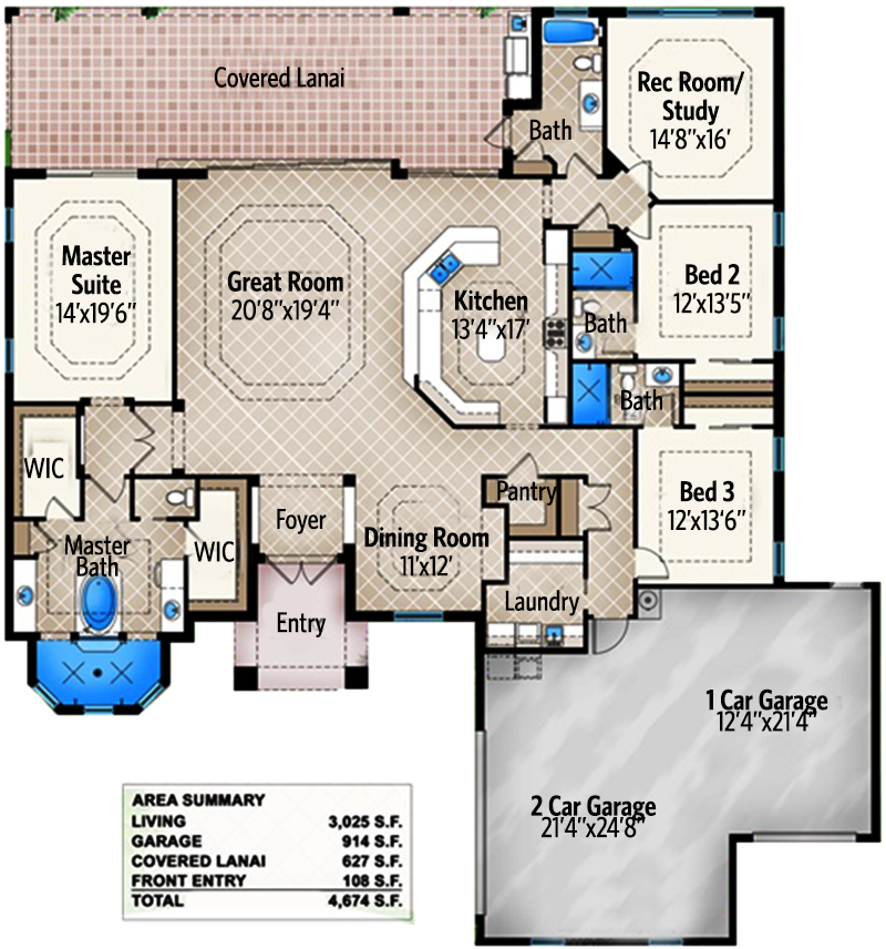 Fabulous Master Bathroom - 86001BW | Architectural Designs - House Plans