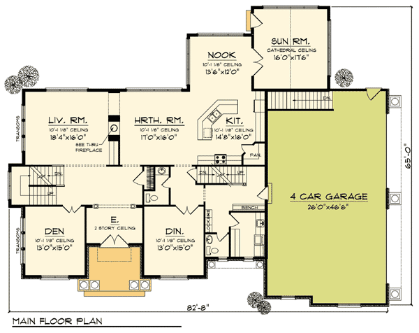 Two-Story Home Plan with Graceful Columns - 89282AH | Architectural ... Two-Story Home Plan with Graceful Columns - 89282AH | Architectural ...
