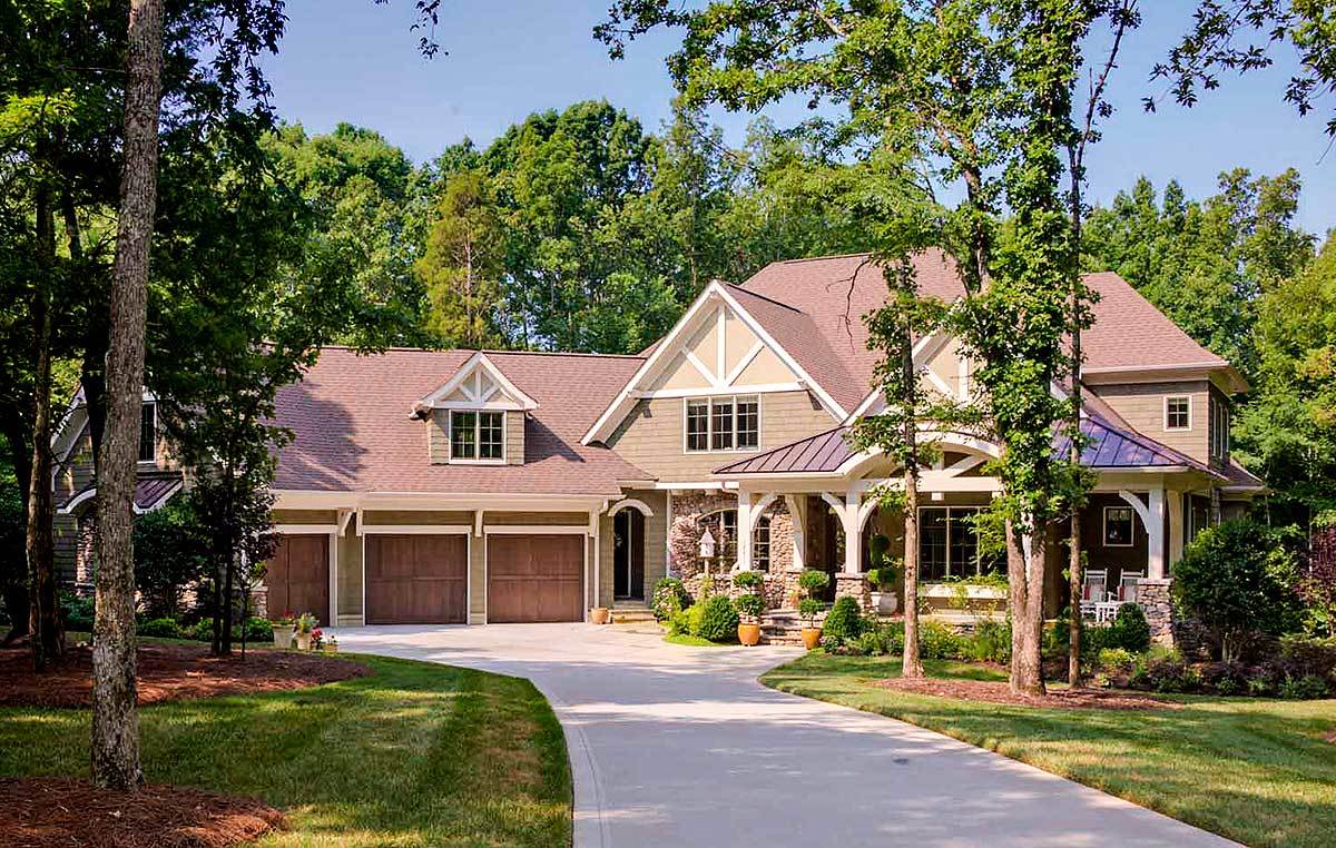 Elegant Master Down Craftsman House Plan 93072EL Architectural