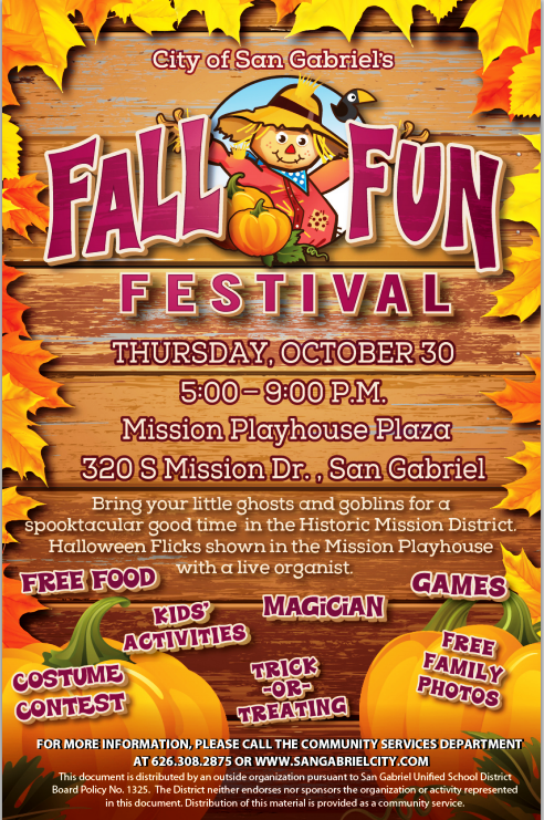city of san gabriel spooktacular good time at fun festival gabriel s flyer