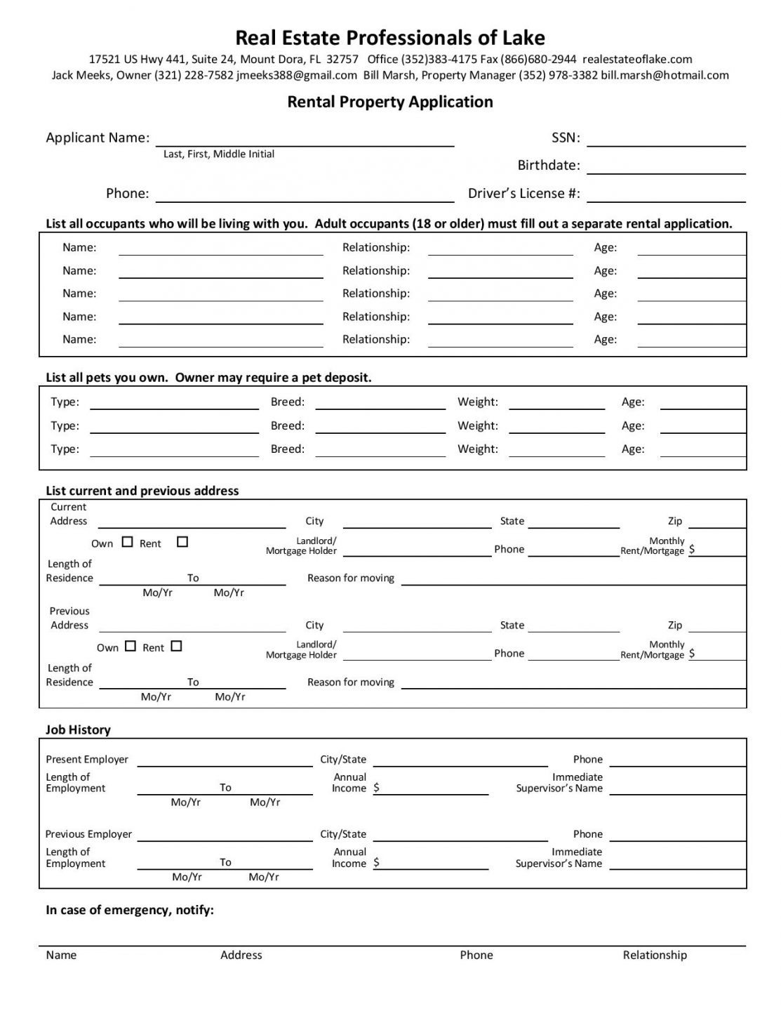 rental bill