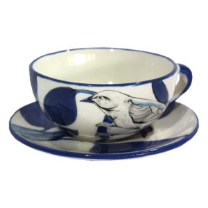 Teacup & Saucer (Birds Blue)