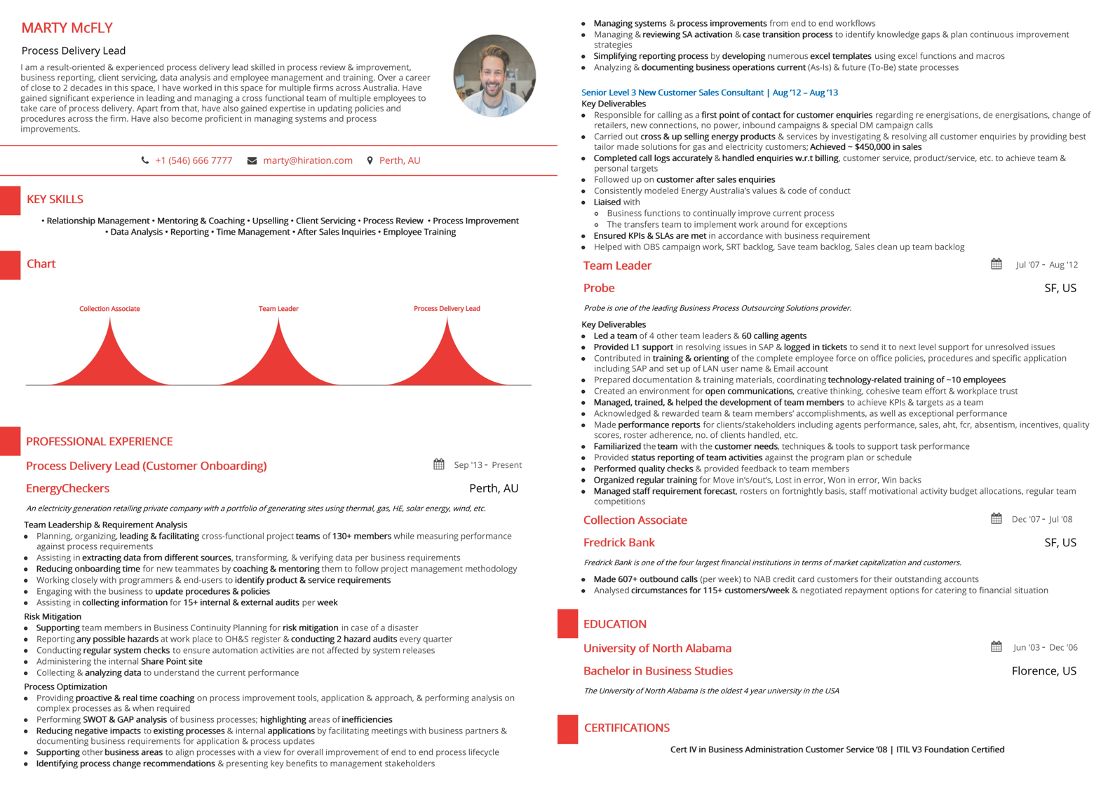 Process Delivery Lead Resume Template