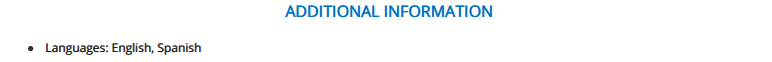 Additional Information section in a UX Designer resume