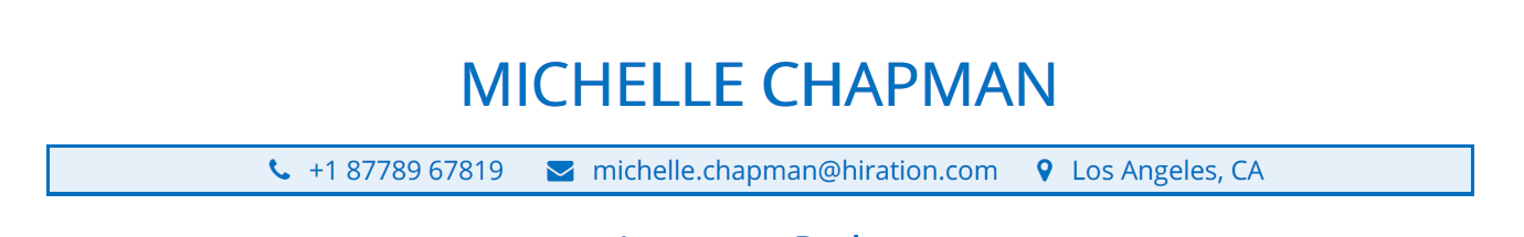 Head Section in Investment Banking Resume