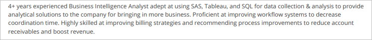 Business-Intelligence-Analyst-Resume-Summary