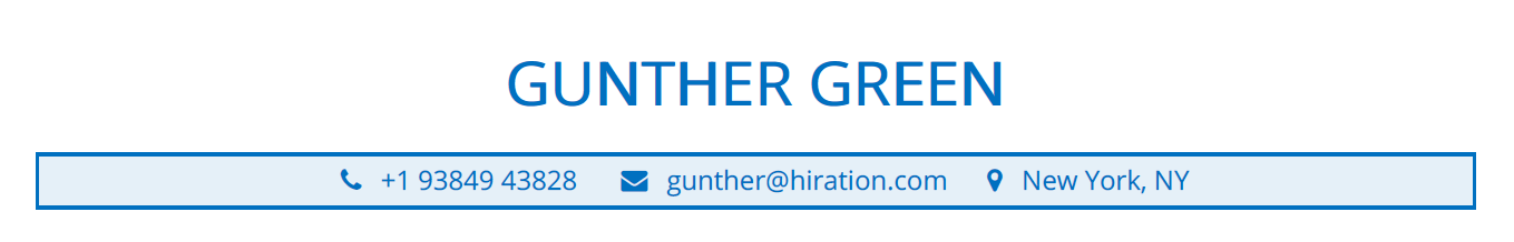 Head Section in a Retail Resume