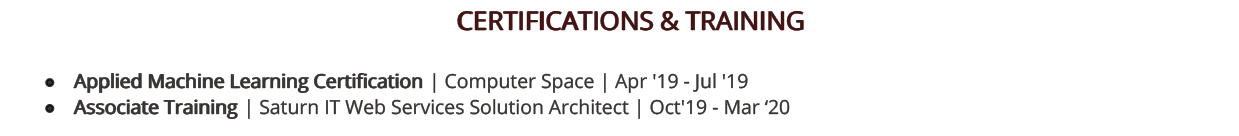 Entry-Level-Software-Engineer-Resume-Certifications & Training