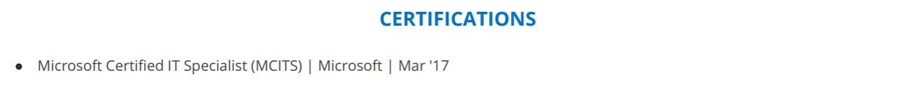 IT-consultant-resume-certifications