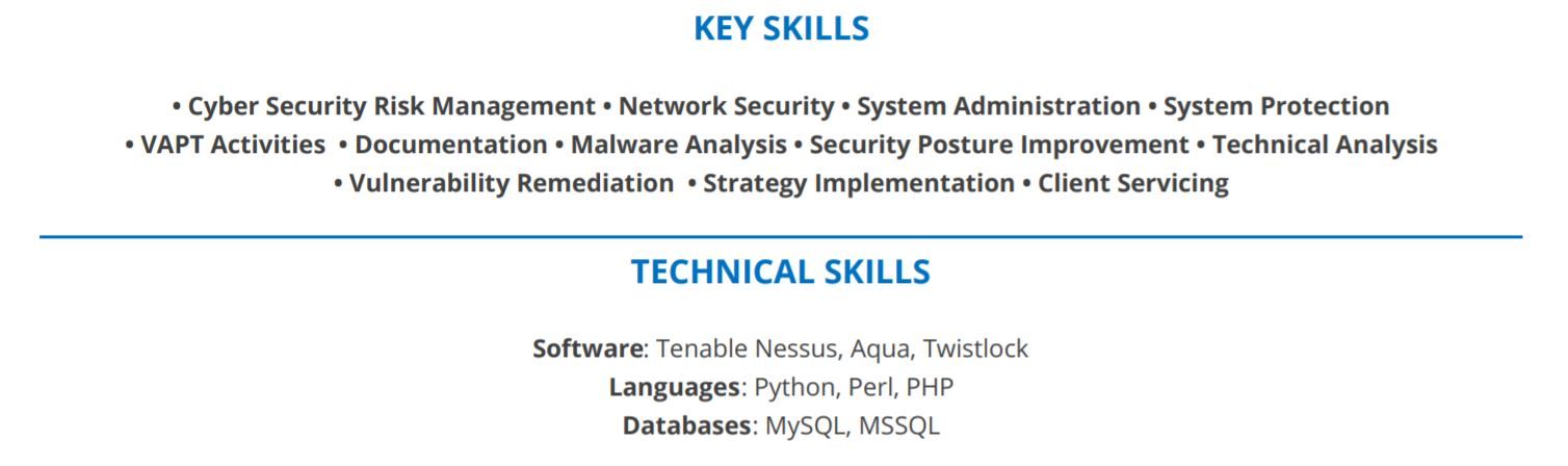 cyber-security-analyst-resume-key-skills