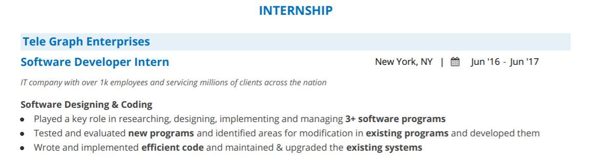 big-data-resume-internship
