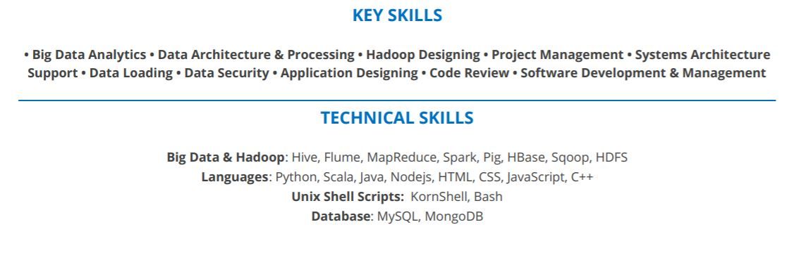 big-data-resume-key-skills