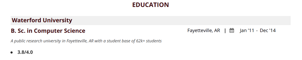 Sharepoint-Resume-Education