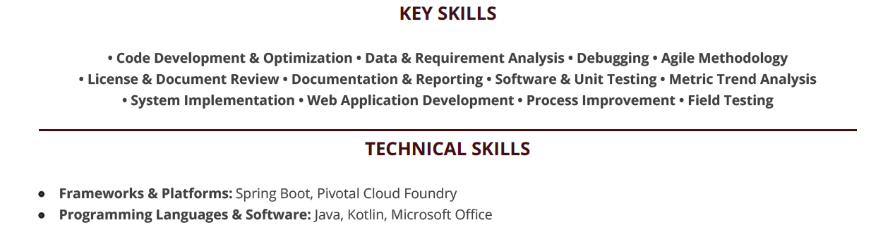 Spring-Boot-Resume-Skills