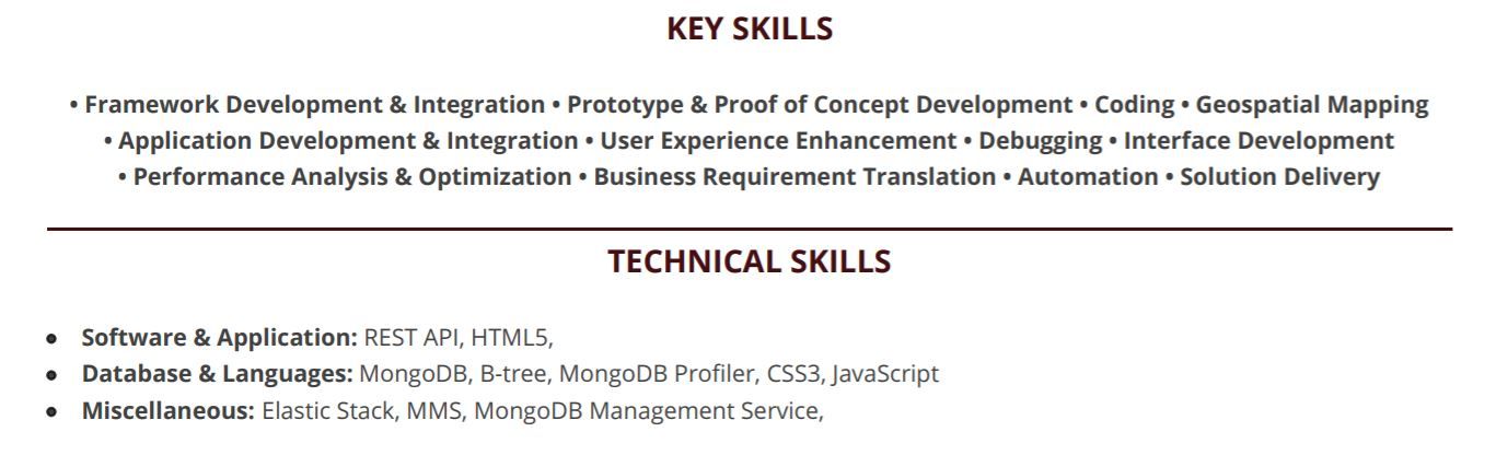 mongodb-resume-key-skills
