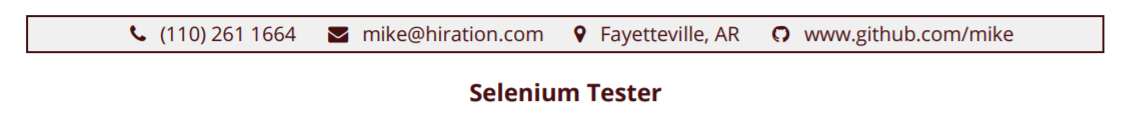 selenium-testing-resume-personal-information