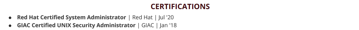Linux-Administrator-Resume-Certifications