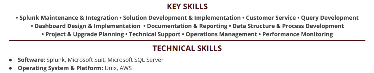 splunk-resume-skills
