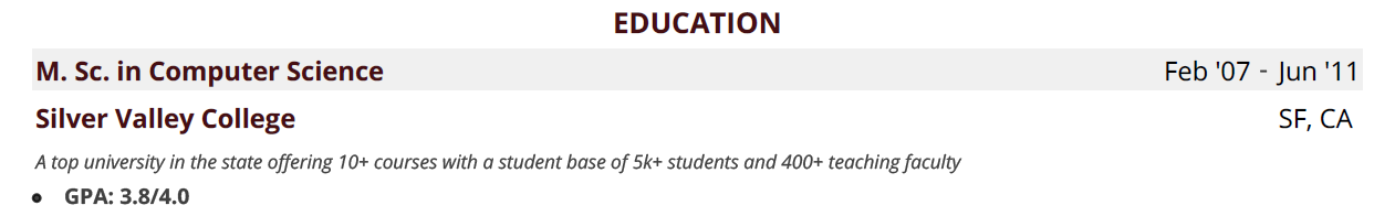 CTO-Resume-Education