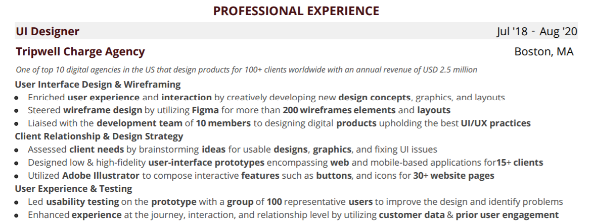 UI-designer-resume-professional-experience