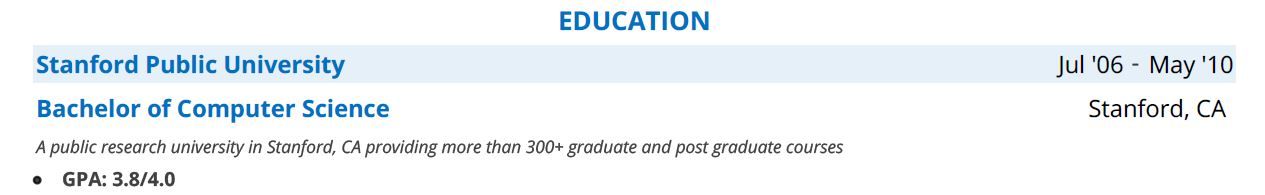 SSIS-resume-education