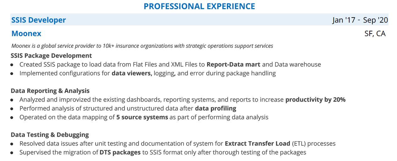SSIS Resume: The Complete 2023 Guide with 20+ SSIS Examples & Samples